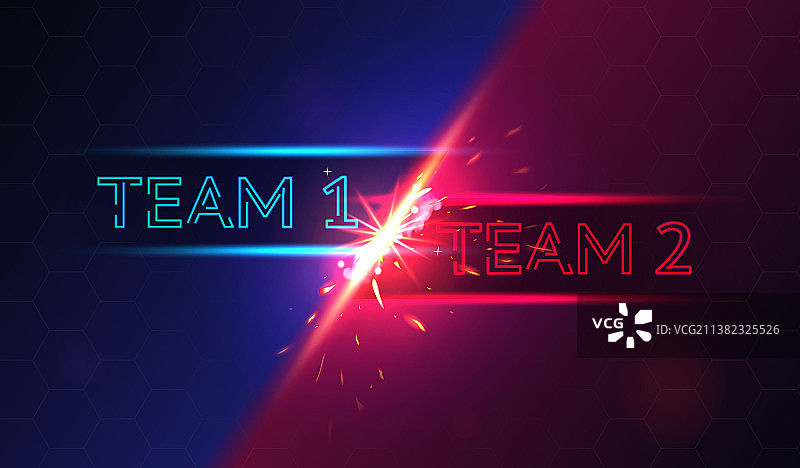团队1 vs 团队2 彩色banner图片素材