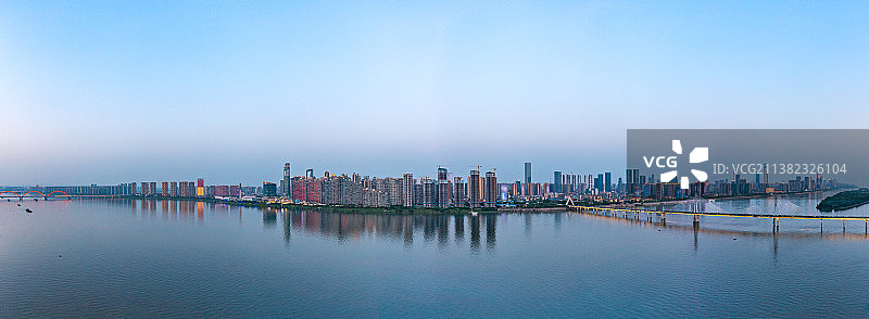 航拍湖南长沙渔人码头夜景风光图片素材