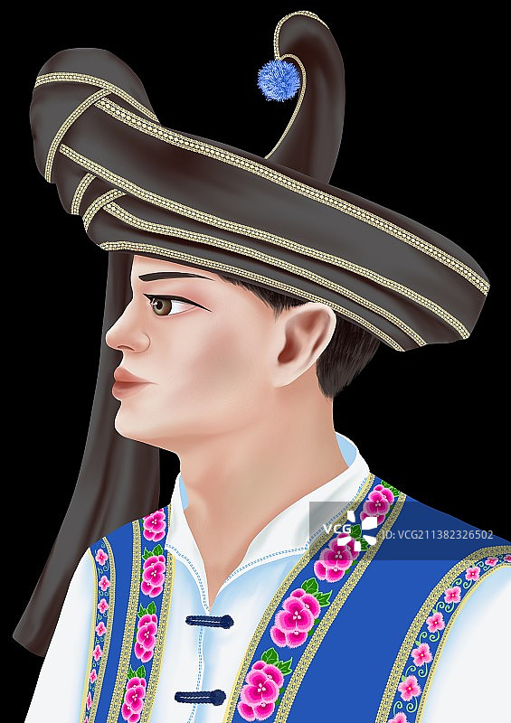 彝族头像头饰系列图片素材