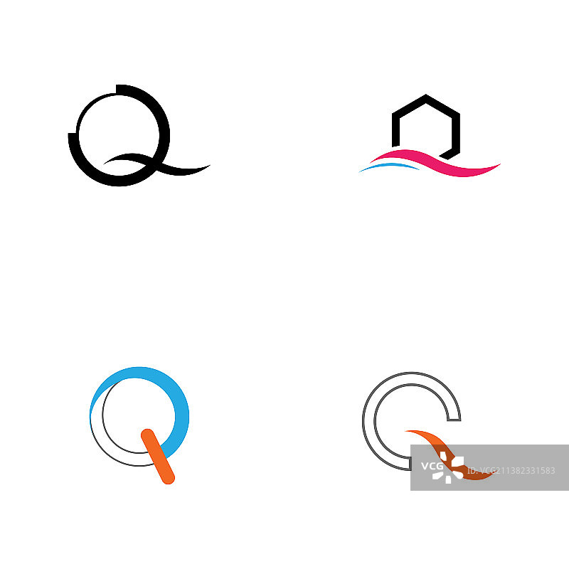 字母Q商务抽象联合标志图片素材