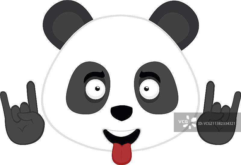 熊猫头重金属手势图片素材