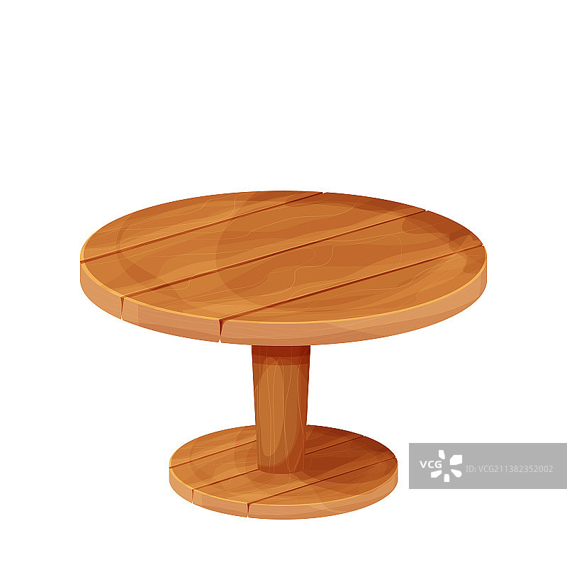 卡通风格的木制乡村圆桌图片素材