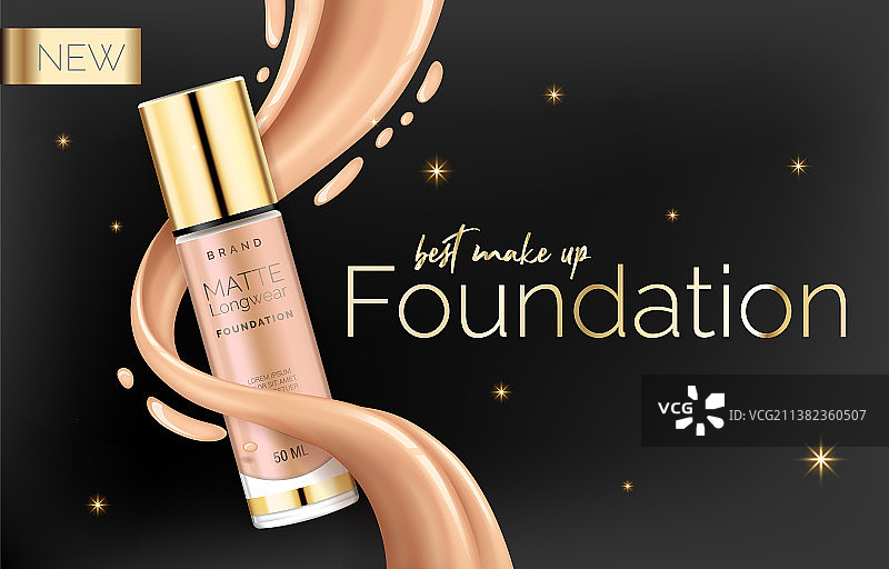 粉底化妆品广告设计模板图片素材