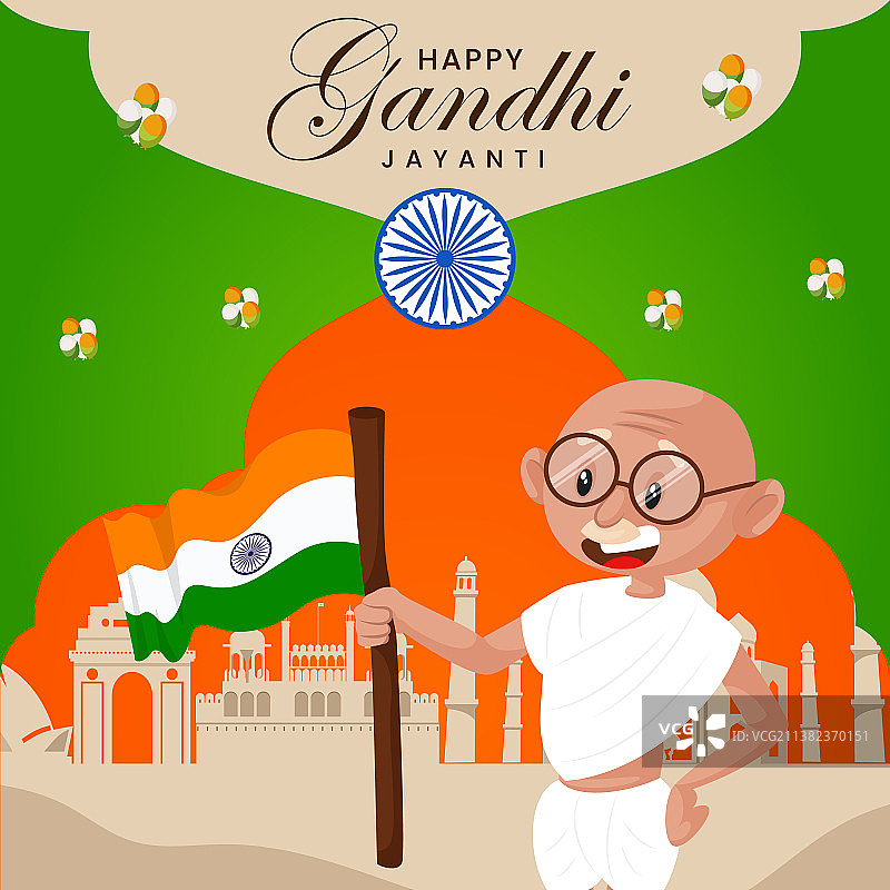 甘地 जयंती快乐banner设计图片素材