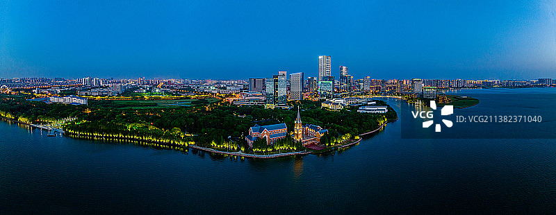 江苏苏州独墅湖风光图片素材