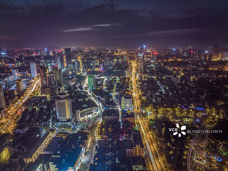 安徽合肥包公园城市风光夜景图片素材