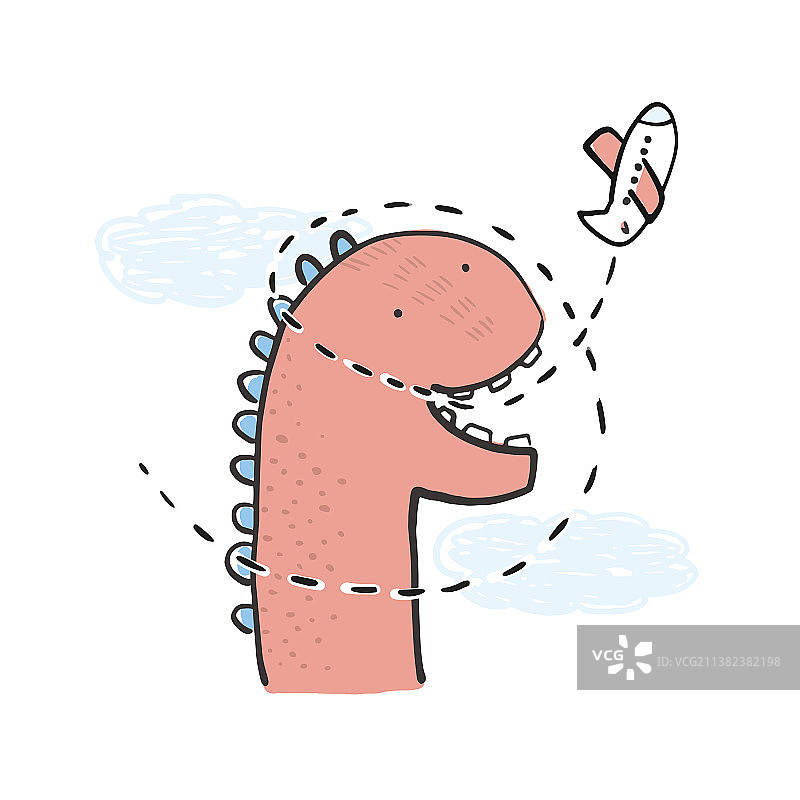 可爱手绘珊瑚腕龙图片素材