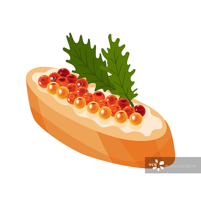 美味鱼子酱面包海鲜图片素材