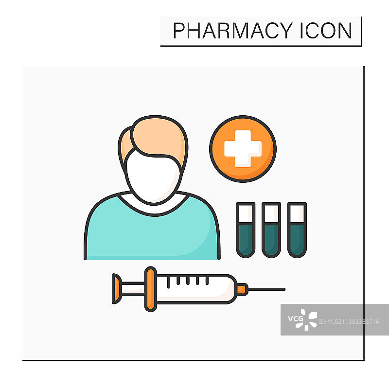 药物治疗彩色图标图片素材