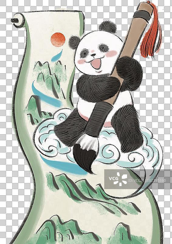 熊猫画家图片素材