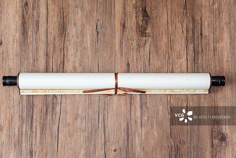 一副中国复古风格的卷轴画轴图片素材