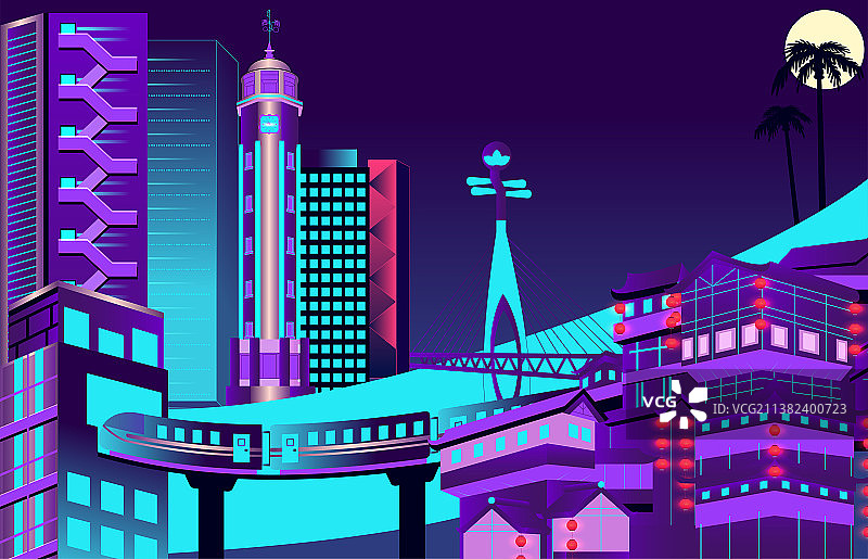 重庆星光之夜图片素材