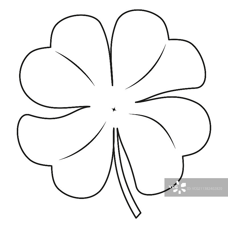 黑色四叶草轮廓图片素材