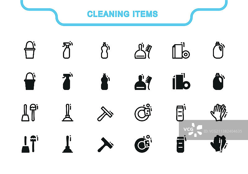 简约图标：清洁用品合集图片素材