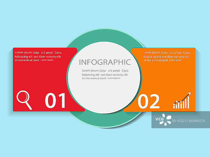 两个选项流程或步骤信息图模板图片素材