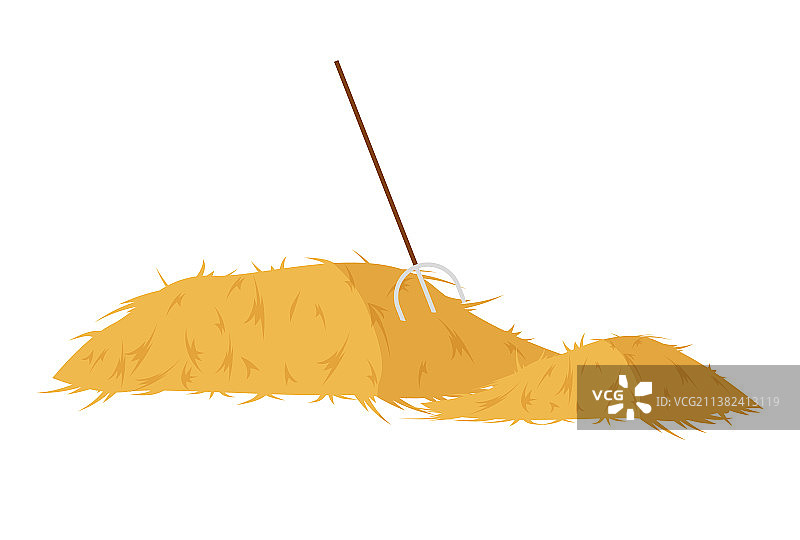 用草叉收割的黄色干草堆图片素材