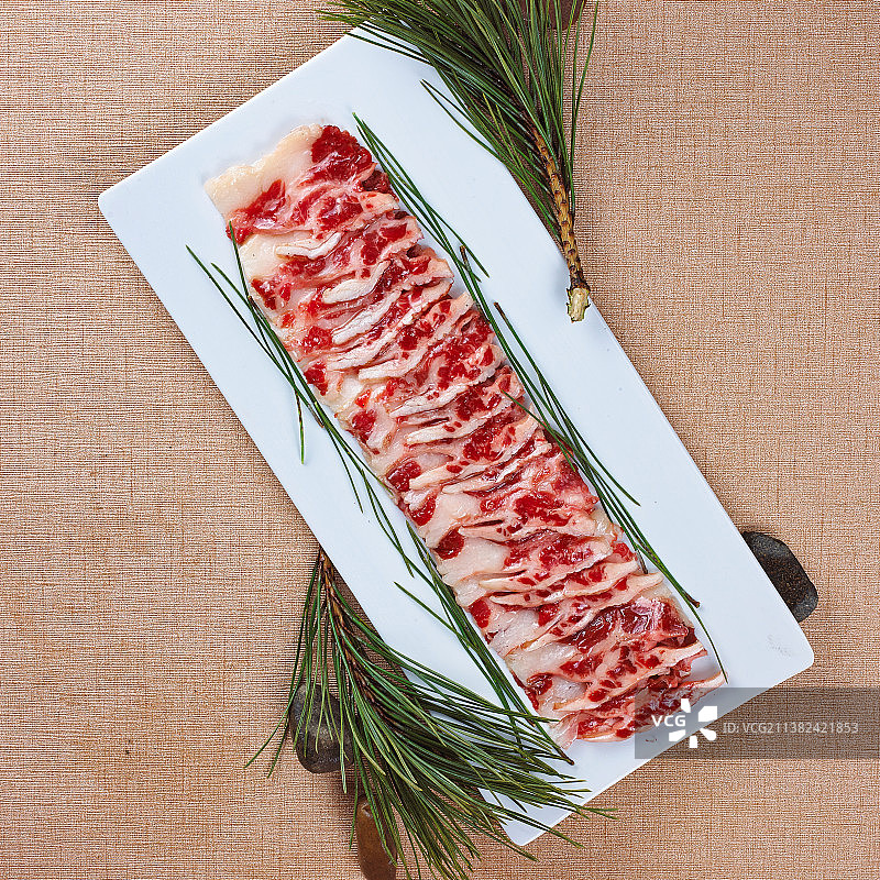 烤肉猪肉油边图片素材