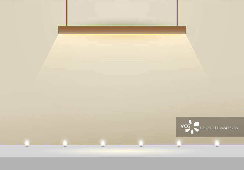 带有霓虹灯球体的3D悬挂式现代舞台灯图片素材