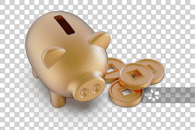 金融储蓄概念三维插画图片素材