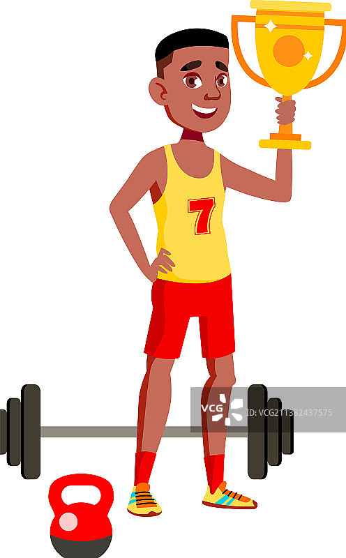 庆祝胜利的少年运动员图片素材