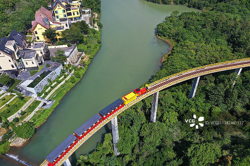 广东省深圳市盐田区东部华侨城茶溪谷大华兴寺航拍图片素材