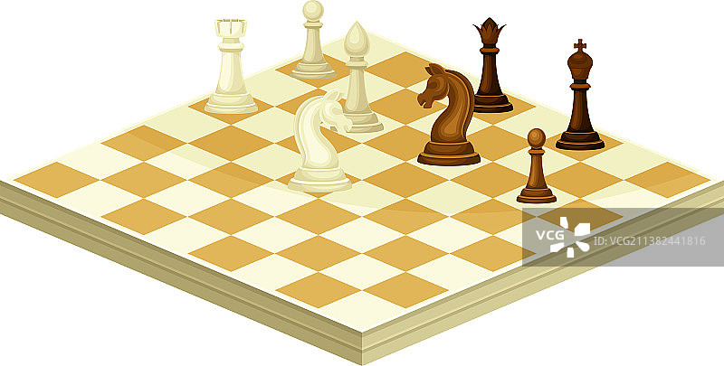 国际象棋休闲竞技棋盘游戏扁平风格图片素材