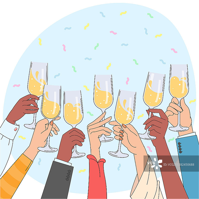 人们举着香槟酒杯图片素材