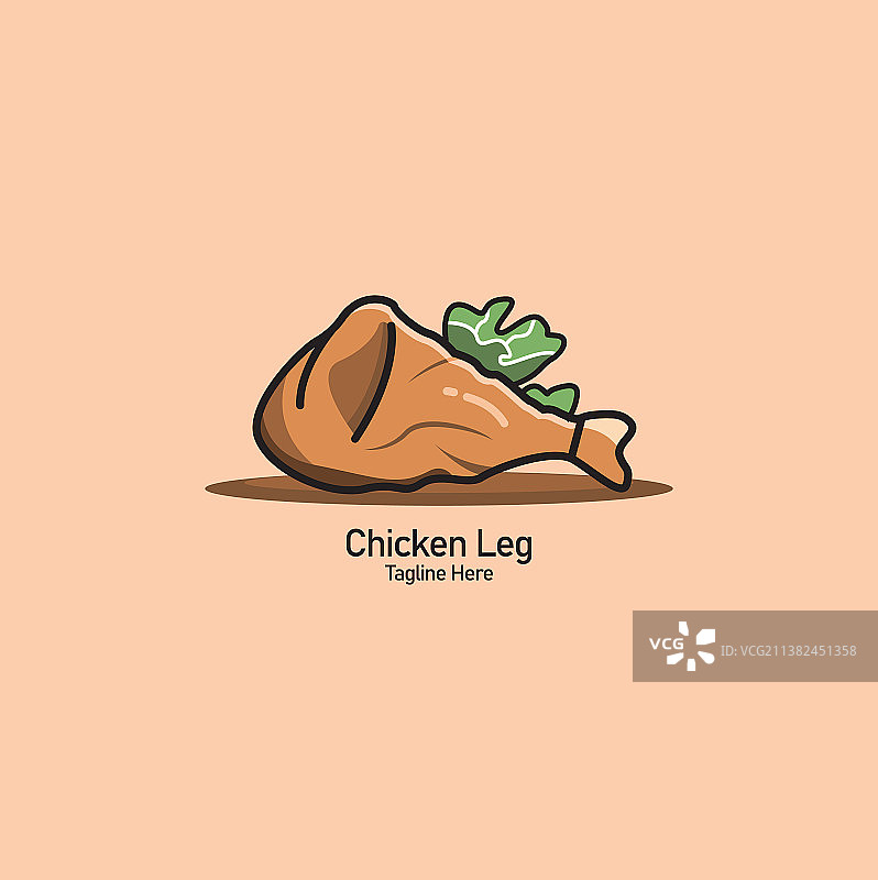 鸡腿肉块Logo设计模板图片素材