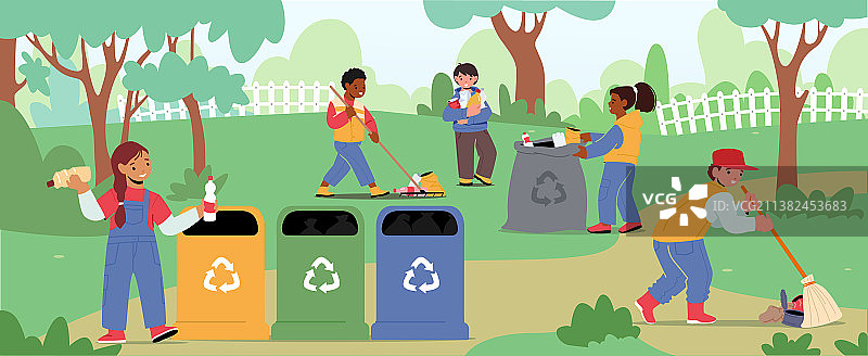 儿童人物清洁花园生态图片素材