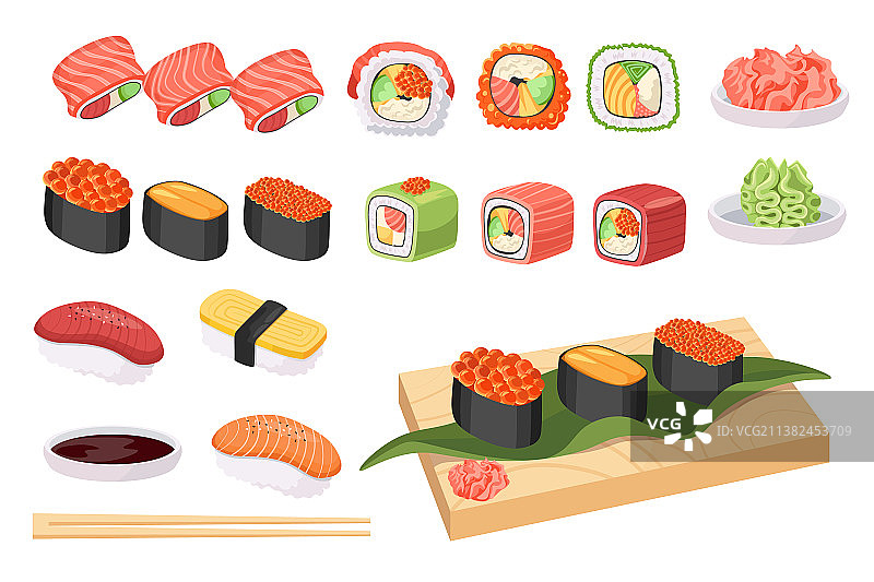 日本美食：寿司和卷图片素材
