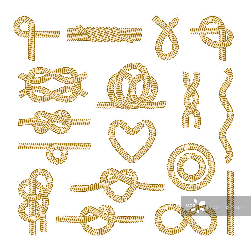 海洋风绳结缆绳元素套装图片素材