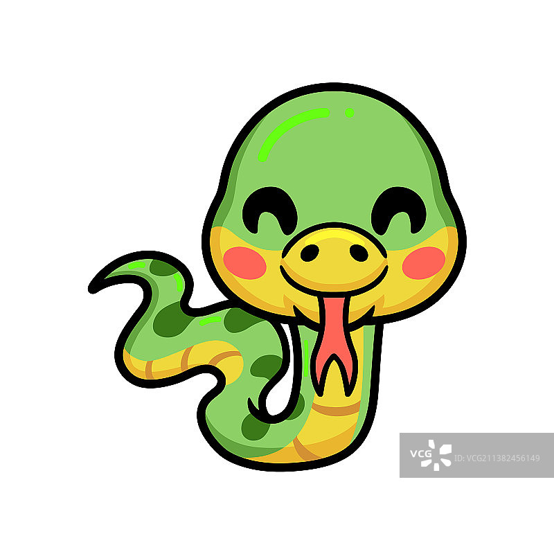 卡通绿色小蛇图片素材