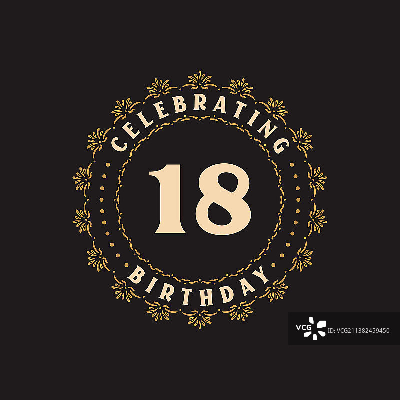 18岁生日庆祝贺卡图片素材
