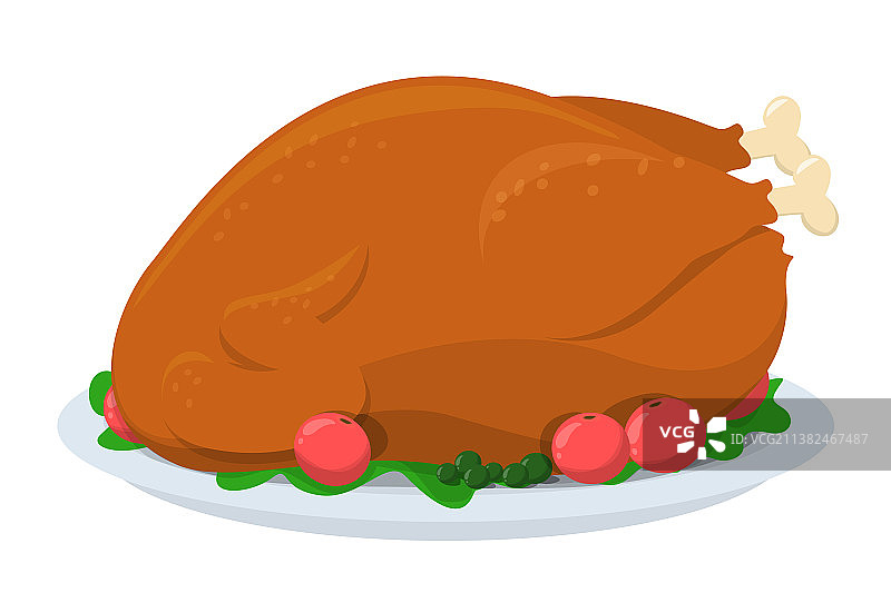 番茄沙拉豌豆烤火鸡图片素材