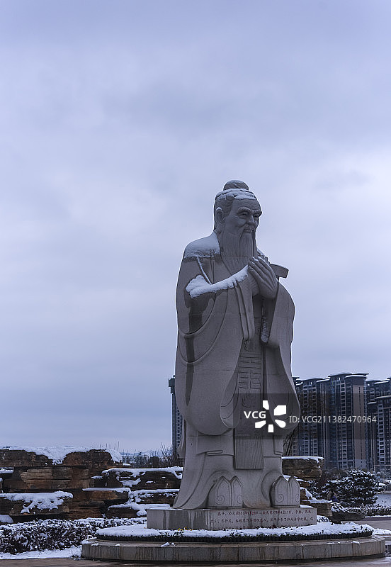 寒冷的孔子图片素材