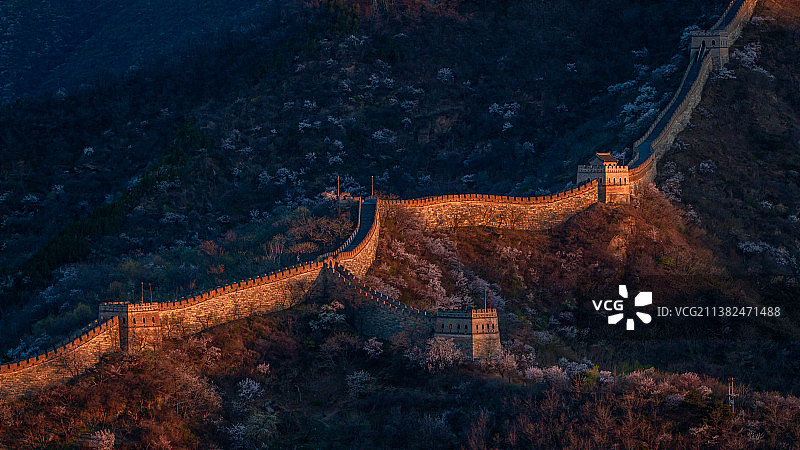 慕田峪长城春花图片素材