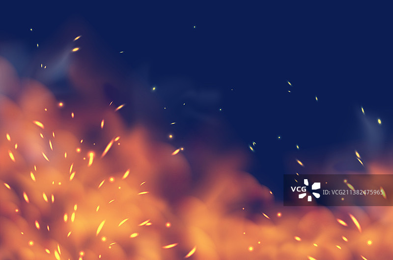 烟雾弥漫的火焰火花图片素材