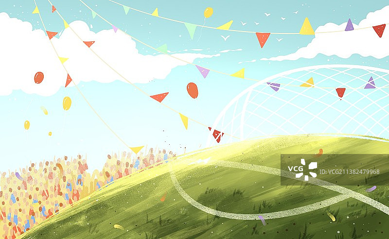 足球场插画图片素材