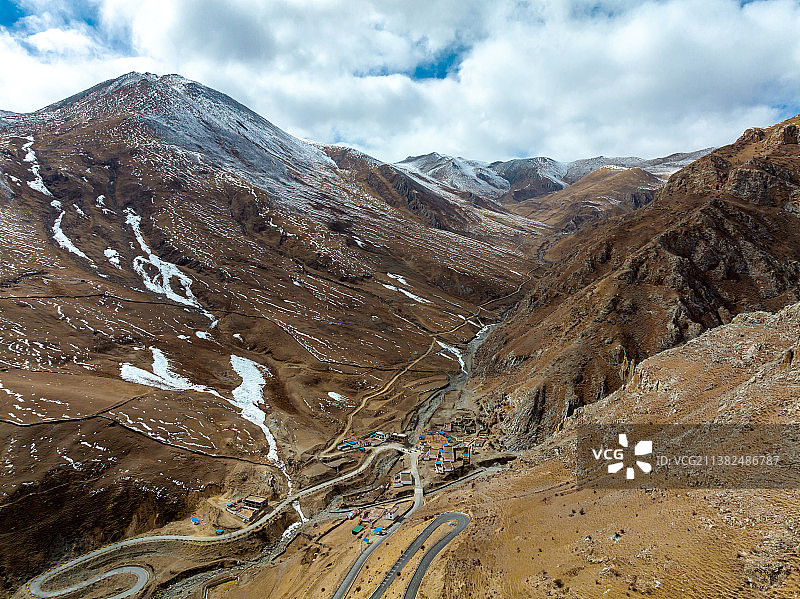 西藏拉萨达孜县扎叶巴寺山谷图片素材
