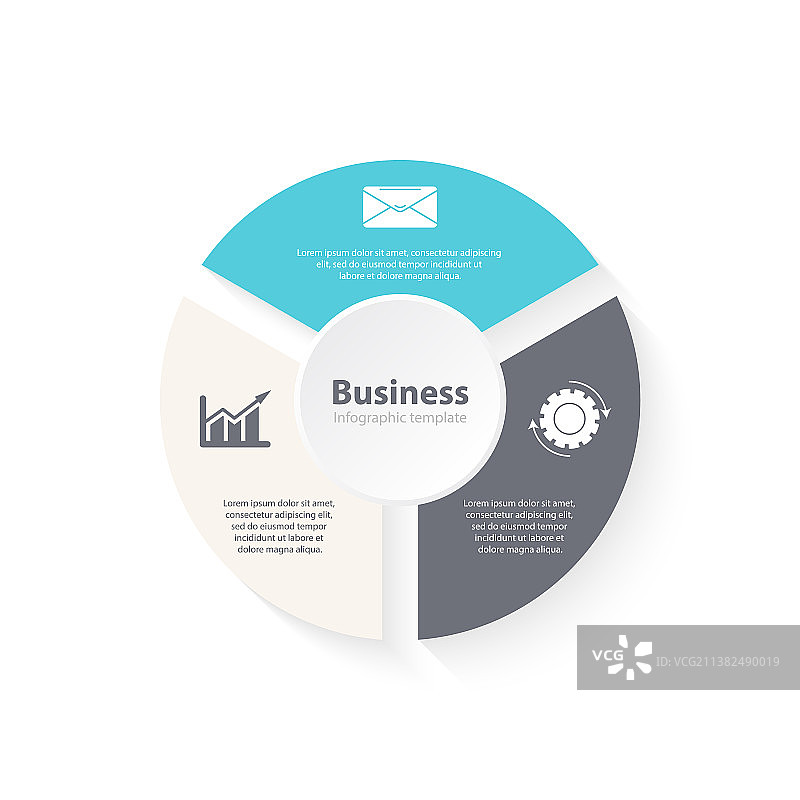 圆形信息图，三个步骤或选项图片素材