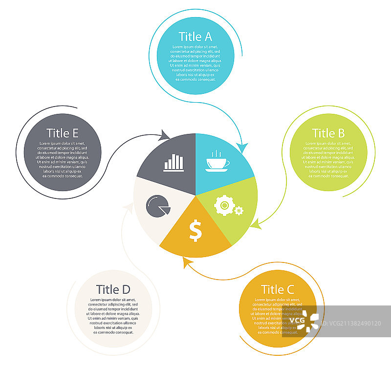 四步选项圆形信息图图片素材