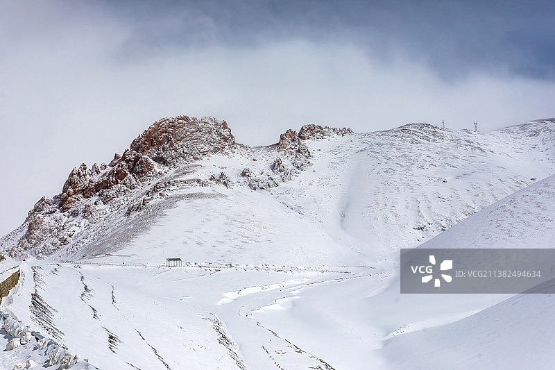 西藏拉萨当雄纳木措电网图片素材