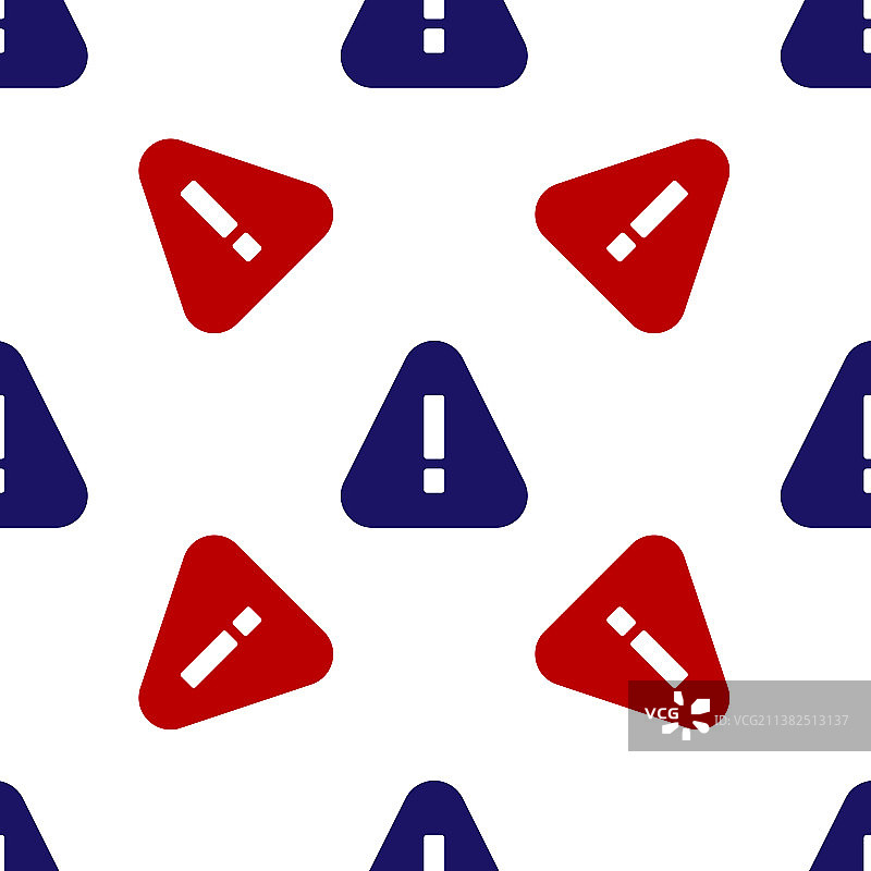 蓝色红色三角形感叹号图标图片素材