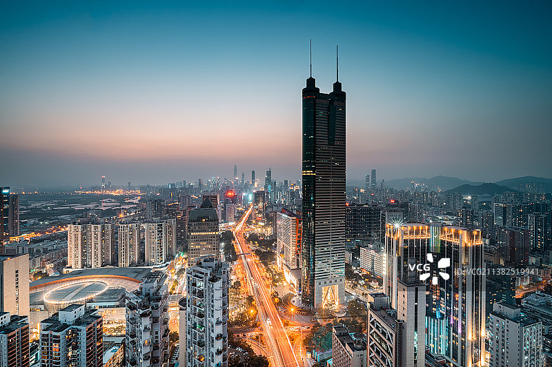 中国广东深圳罗湖都市夜景风光图片素材