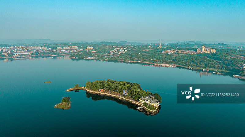 重庆长寿湖景区高空航拍图图片素材