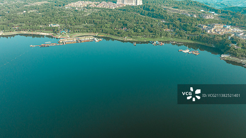 重庆长寿湖景区高空航拍图图片素材