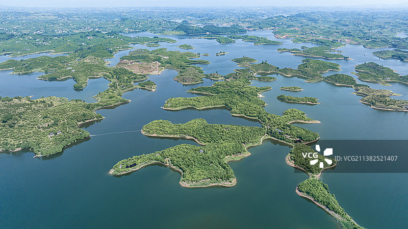 重庆长寿湖景区高空航拍图图片素材