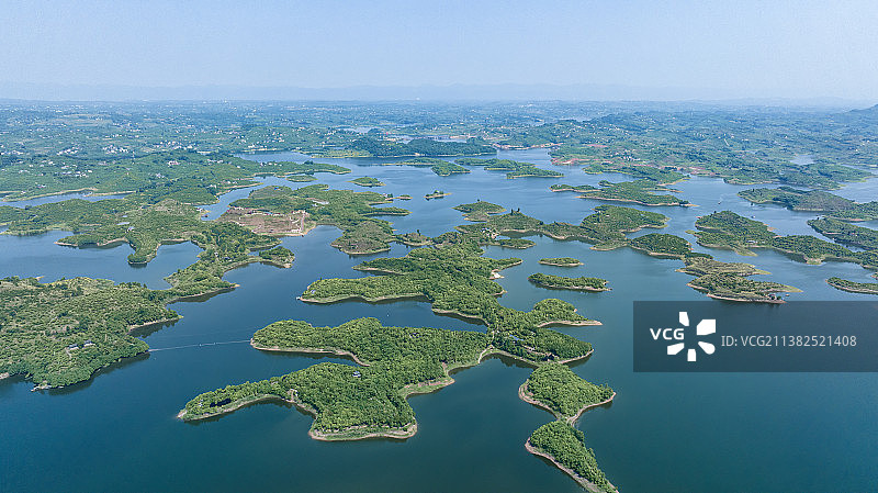 重庆长寿湖景区高空航拍图图片素材