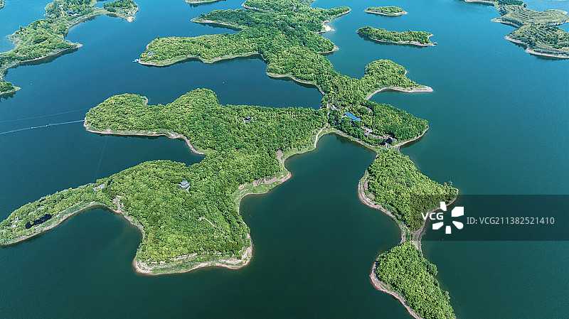 重庆长寿湖景区高空航拍图图片素材
