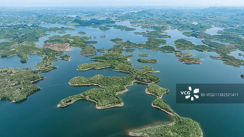 重庆长寿湖景区高空航拍图图片素材